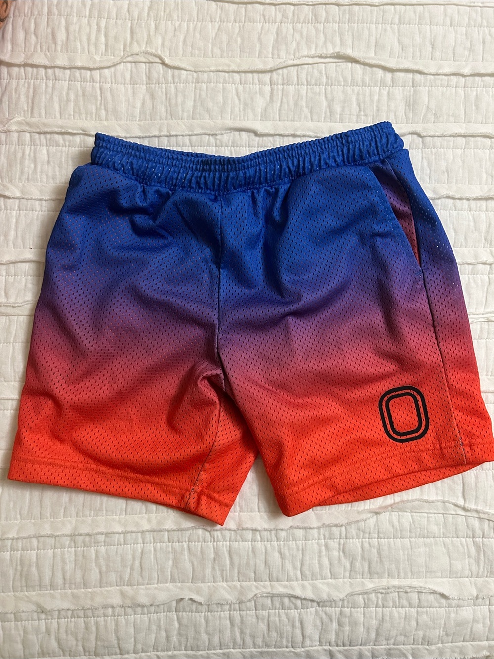 Overtime Gradient Blue to Orange Athletic Mesh Shorts